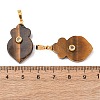 Natural Tiger Eye Pendants G-P628-05G-02-3