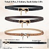 3Pcs 3 Colors Alloy Bowknot PU Leather Chain Belts for Women AJEW-CL0001-14A-2