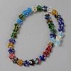 Millefiori Glass Beads Strands LAMP-WH0010-08-2