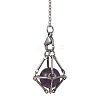 Brass Pouch Gemstone Round Beads Dowsing Pendulums PALLOY-JF02504-4