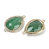 Natural Green Strawberry Quartz Faceted Teardrop Links G-B126-03G-07-2