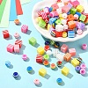 200Pcs 2 Styles Stripe Resin Beads RESI-YW0002-11-4