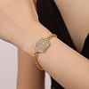 Cubic Zirconia Hexagon Link Bracelet BJEW-Q775-06G-1