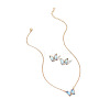 Butterfly Acrylic Rhinestone with Iron Pendant Necklaces & Stud Earrings Sets for Women WGFFCAF-08-3