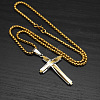 Cross 304 Stainless Steel Pendant Box Chain Long Necklaces for Men FS-WG328E8-04-1