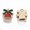 Light Gold Plated Alloy Enamel Pendants ENAM-T009-80A-RS-2