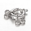 Rhodium Plated 925 Sterling Silver Spring Clasp Sets STER-N014-31-1
