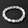 Natural Selenite Column Beaded Stretch Bracelet for Women BJEW-I312-01-1