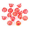 30Pcs UV Plating Acrylic Bead Caps PACR-TA0001-17G-3