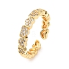 Brass Micro Pave Cubic Zirconia Cuff Open Rings RJEW-F204-02G-2