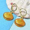 Brass Enamel Leverback Earrings for Women EJEW-U032-01G-2