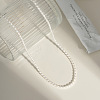 Elegant French Style Imitation Pearl Rice Beaded Necklaces with Stainless Steel End Chains for Women BJ9351-2