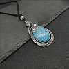 Synthetic Turquoise Pendant Necklaces for Women Men OZ9132-2