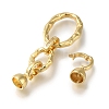 Brass Micro Pave Clear Cubic Zirconia Fold Over Clasps LS-KK-H480-26G-2