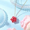 Handmade Glass Seed Beaded Star Pendant 304 Stainless Steel Cable Chain Necklaces for Women NJEW-MZ00118-02-1
