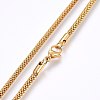 304 Stainless Steel Mesh Chain Necklaces NJEW-F227-10G-02-2