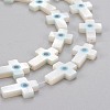 Natural White Shell Mother of Pearl Shell Beads SHEL-K004-01-A-3
