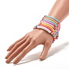 Handmade Polymer Clay Heishi Beads Stretch Bracelets Set BJEW-JB07516-3