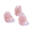 Adjustable Natural Rose Quartz Finger Rings RJEW-F085-B02-1