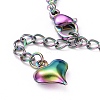 Valentine's Day Rainbow Color 304 Stainless Steel Bracelet Making STAS-L248-007M-4