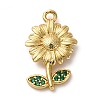 Brass Micro Pave Cubic Zirconia Pendants KK-I276-04G-01-1