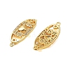 Rack Plating Brass Micro Pave Clear Cubic Zirconia Connector Charms KK-S379-19G-2