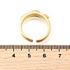 Ocean Theme Brass Micro Pave Cubic Zirconia Cuff Rings for Women RJEW-F184-17I-G-5