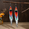 Bohemian Handwoven Glass Beaded Dangle Earrings IB9205-3