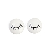 White and Black Flat Round Cartoon Resin Cabochons LS-CRES-Q009-01D-1