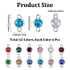 48Pcs 12 Colors Faceted Glass Flat Round Connector Charms FIND-SC0023-35-2