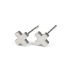 Brass Cross Stud Earrings for Women EJEW-G441-06C-P-4