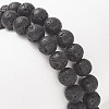 2Pcs 2 Style Natural Lava Rock & Brass Beaded Stretch Bracelets Set BJEW-JB09244-01-6