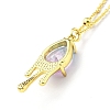 Synthetic Crystal Teardrop Pendant Necklace NJEW-G016-03B-2