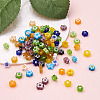 300Pcs 10 colors Handmade Millefiori Glass Beads LAMP-TA0002-05-14