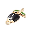 Golden Plated Alloy Enamel Pendants ENAM-L047-01G-05-2
