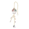 Candle Alloy Rhinestone & Glass Crystal Suncatchers HJEW-E013-06G-1