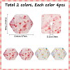 8Pcs 2 Colors Hexagon with Heart Pattern Silicone Focal Beads SIL-GF0001-52-2