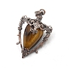 Natural Tiger Eye Point Pendulum Pendants PW-WG89713-03-1