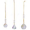 3Pcs 3 Styles Glass Suncatchers for Outdoor Garden Hanging Decoration HJEW-TADJ0001-01-2