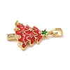 Christmas Brass Micro Pave Cubic Zirconia Pendants KK-K305-07A-01-2