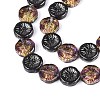 Half Electroplate Baking Paint Glass Beads Strands EGLA-K061-11A-AB11-4