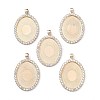 Oval Alloy Rhinestone Big Pendant Cabochon Settings ALRI-T356-01KCG-1