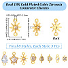 24Pcs 8 Styles Brass Pave Cubic Zirconia Connector Charms KK-BBC0028-50-2