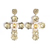 Cross Alloy Dangle Earrings EJEW-L260-01LG-1