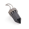 Natural Black Agate Pointed Big Pendants G-I275-01A-3