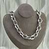 304 Stainless Steel Spiked Oval Link Chain Necklaces for Women Men NJEW-A043-01P-1