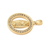 Brass Micro Pave Clear Cubic Zirconia Pendants KK-B139-20G-01-2