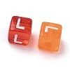 Spray Painted Transparent Acrylic Beads MACR-K365-07L-2