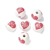 Mother's Day Theme Printed Wood European Beads WOOD-F016-12-2