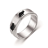 Rotating Titanium Steel Anxiety Relief Ring for Women Men PW-WG4928D-24-1